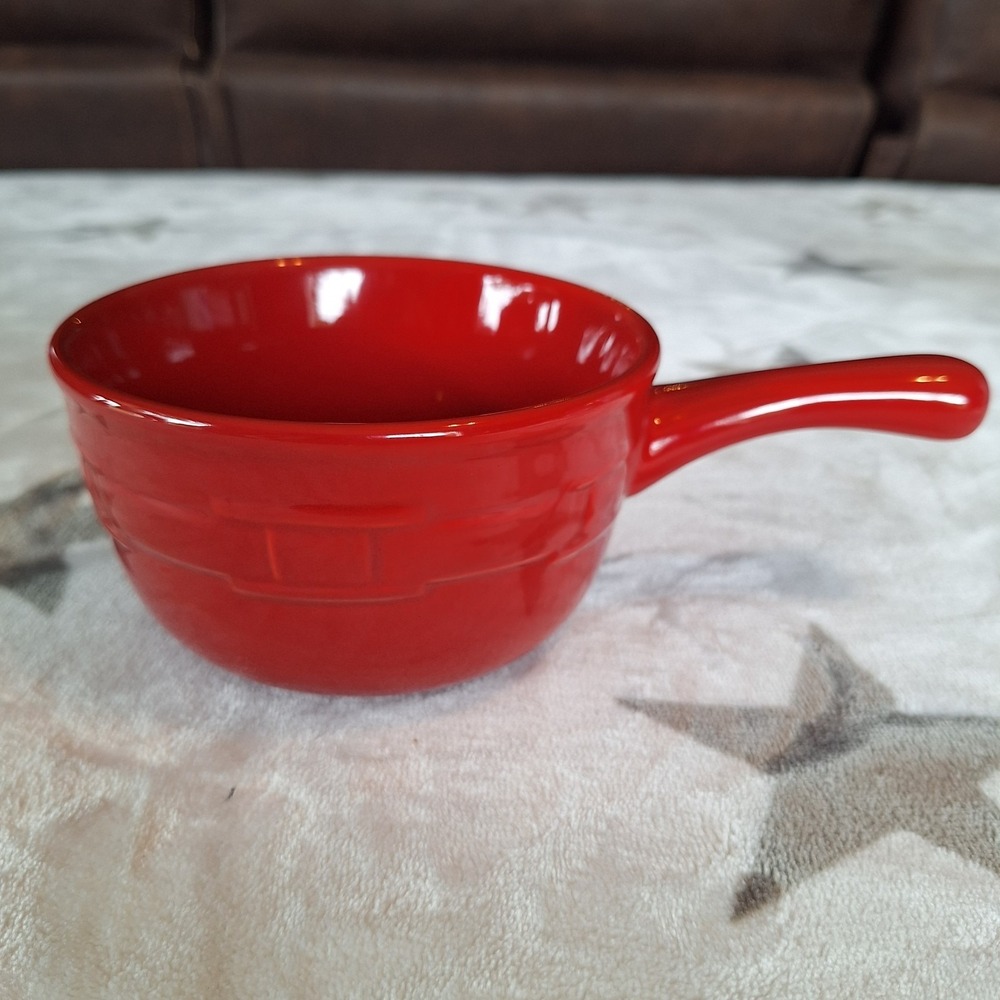 Longaberger Chili Bowl Woven Traditions Tomato Red Discontinued Piece 16 oz